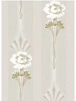 Florale Streifentapete Margareta von Sandberg - Sandstone