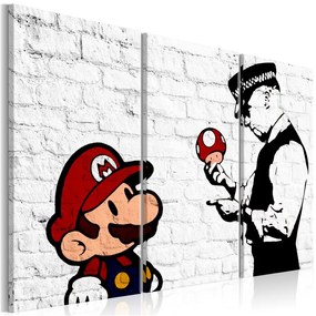 Quadro Mario Bros (Banksy)  Colore Beige, Dimensioni e Misure 120x80