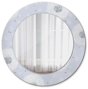 Specchio rotondo cornice con stampa Fiori dei denti di denti fi 50 cm