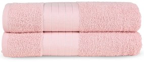 Set di 2 asciugamani in spugna di cotone rosa 70x140 cm - Good Morning