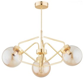 Lampadario a sospensione con supporto rigido BARSUM 3xE14/10W/230V oro