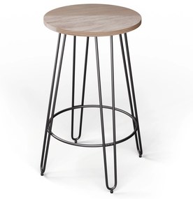 blumfeldt Hamilton - Tavolino da bistrot, Ø 60 cm, legno, telaio di acciaio