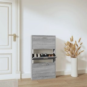 Scarpiera Grigio Sonoma 59x17x108 Cm İn Legno Multistrato /