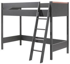 Letto rialzato per bambini grigio scuro 90x200 cm London - Vipack