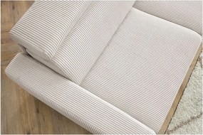 Divano angolare color crema allungabile (con composizione variabile) con rivestimento in velluto a coste Monaco – Bobochic Paris