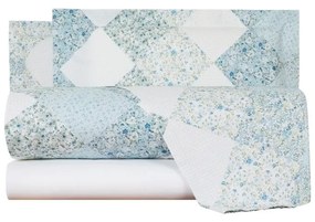 Completo Lenzuola in Percalle Patch-fleuri' Matrimoniale -