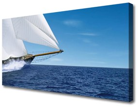 Quadro su tela Paesaggio marino in barca 100x50 cm