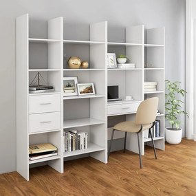 Libreria Bianca 40x35x180 cm in Legno Multistrato