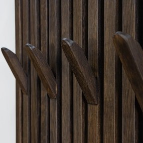 Pannello appendiabiti marrone scuro in rovere massiccio 46x100x8 cm Parco – Spinder Design