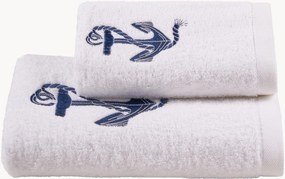 Set di 2 asciugamani in cotone Navy