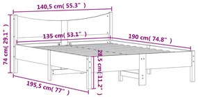 Giroletto 135x190 cm Legno Massello di Pino