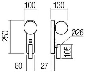 Redo 01-2991 - Lampada da parete LED OASIS LED/3W/230V+1xG9/10W USB CRI 90 bianca