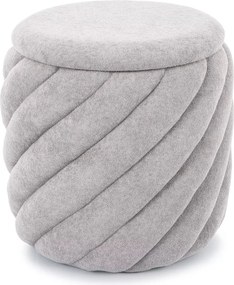 Pouf Pelaro grigio chiaro con contenitore – Ø42x41 cm
