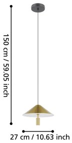 Eglo 390271 - Lampadario LED a sospensione con filo PARAGUAY LED/12W/230V 3000K oro