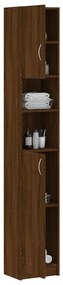 Armadietto bagno rovere marrone 32x25,5x190cm legno multistrato