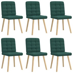 Sedie Da Pranzo 6 Pz Verde Scuro İn Tessuto /