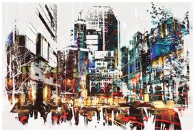 Carta da parati – Panorama astratto della città