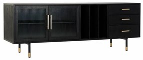 BUFFET IN VETRO NERO 150X38X55