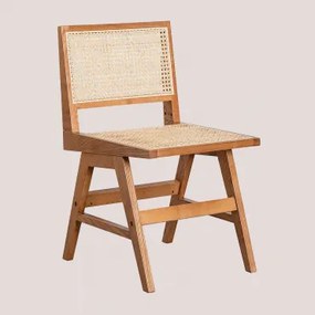 Confezione da 4 sedie da pranzo in legno di frassino e rattan Lali - Sklum