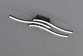 Route plafoniera led 15w 1500lm, 3000k 3 bacchette ondulate antraci...