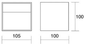 Applique cubo isyluce mm 100x105x100 led 10w 3000° k