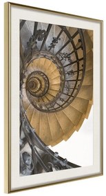 Poster  Winding Way Down  Cornice Quadri Cornice d'oro con passe-partout, Larghezza x Altezza Home decor 30x45