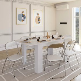Tavolo da Pranzo Allungabile Fino a 190 cm Aragona Tavolino Consolle Salotto Salone 190 x 78 x 90 cm Colore Bianco