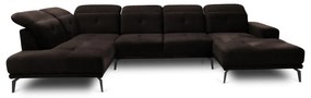Divano angolare marrone scuro (con penisola a sinistra/a U) Bretan – ELTAP