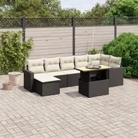 Set Divani da Giardino con Cuscini 8 pz Nero in Polyrattan 3271420