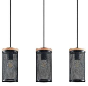 Lindby - Kiriya 3 Lampada a Sospensione Black/Wood Lindby