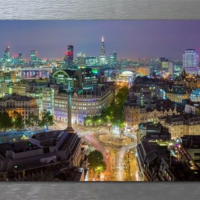 Stampa incorniciata su tela London Night multicolore 136 x 76 cm