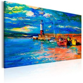 Quadro  Seaside Landscape: The Lighthouse  Colore Arancione, Dimensioni e Misure 120x80