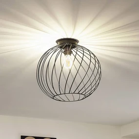 Plafoniera Lindby Danika, Ø 40 cm, nero, metallo