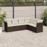 Set Divano da Giardino 6 pz con Cuscini Marrone in Polyrattancod mxl 87244