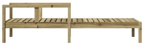 Lettino prendisole 199,5x62x55 cm in legno impregnato di pino