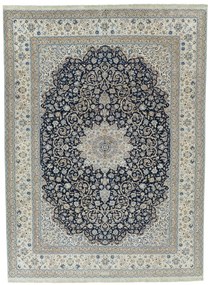 Nain Tappeto persiano 350 x 260 Blu (Iran) Annodato A Mano