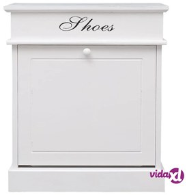 vidaXL Scarpiera Bianca 50x28x58 cm in Legno di Paulownia