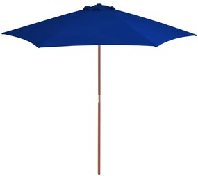 Ombrellone Da Giardino Con Palo İn Legno Blu 270 Cm /