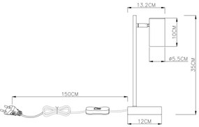 Globo 57910TW - Lampada da tavolo ROBBY 1xGU10/5W/230V