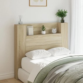 Testiera Con Contenitore A Led Rovere Sonoma 120x16,5x103,5 Cm /