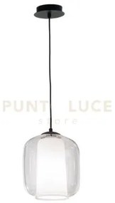 Sospensione bonnie 2 vetro trasparente 1 luce attacco e27 d.22cm h....