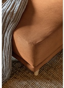 Divano letto angolare in velluto a coste color mattone (angolo sinistro/"U") Lazy Lukka - Miuform