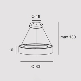 Sospensione Contemporanea Aurora Metallo Bianco Led 96W