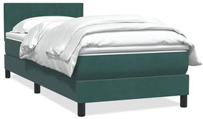 Giroletto A Molle Con Materasso Verde Scuro 80x210 Cm Velluto /