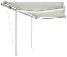 Tenda Da Sole Automatica Sensore Vento E Led 3,5x2,5 M Crema /