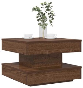 Tavolino Da Caffè Girevole A 360 Gradi Marrone 50x50x34,5 Cm /