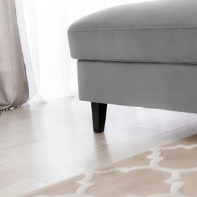 Divano angolare grigio allungabile/con contenitore (con penisola a sinistra/con chaise lounge) e rivestimento in velluto Foble – ELTAP