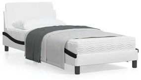 Giroletto Con Testiera Nero E Bianco 90x190 Cm İn Similpelle /