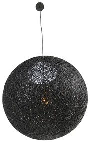 Lampada a sospensione rustica nera 60 cm - Corda