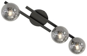 Plafoniera Moderna Nettuno Acciaio Nero 3 Luci E14 Ip20